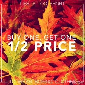 BUY ONE GET ONE 50% OFF